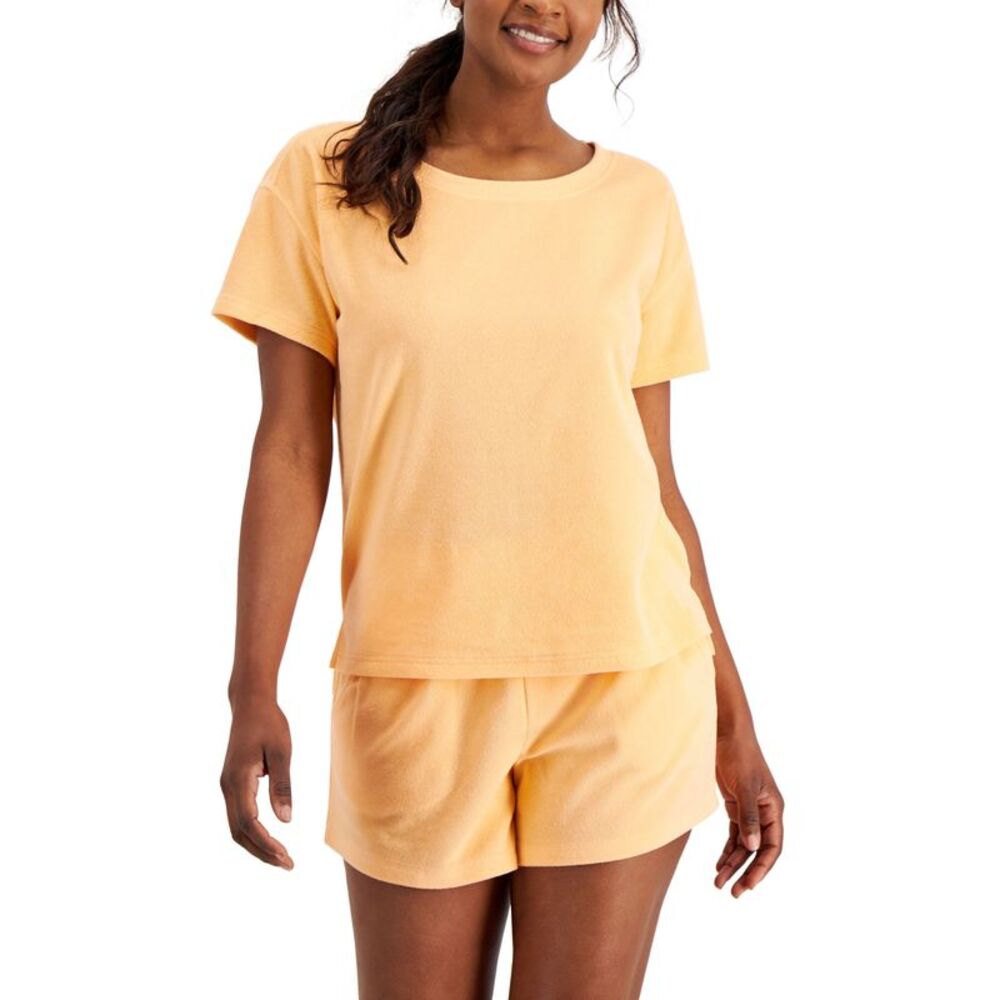 Jenni Womens Terry Cloth Crewneck Top
